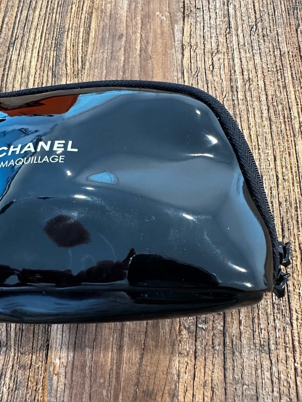 CHANEL Black Patent Maquillage Cosmetic Pouch